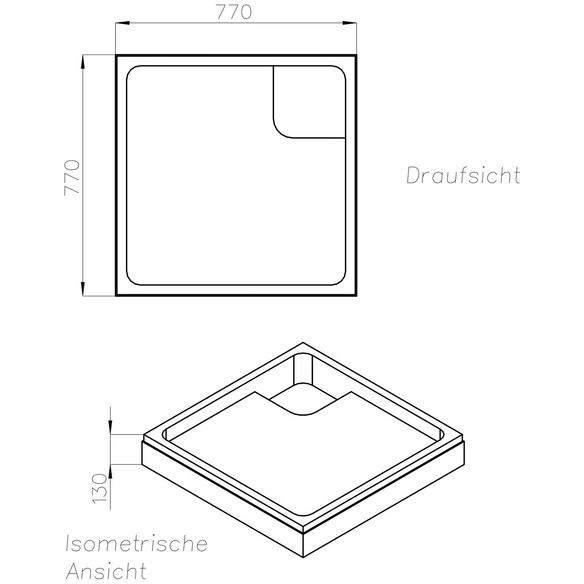 Wannenträger »Maui Q«, BxHxL: 77 x 13 x 77 cm, weiß