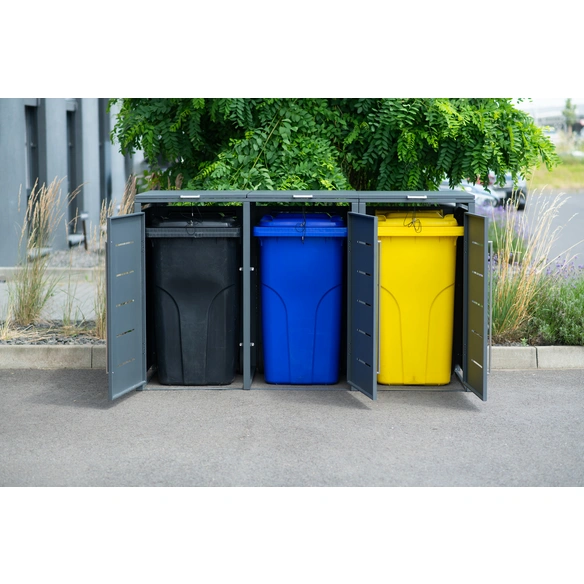 Mülltonnenbox, für 3 x 240 L, BxTxH: 200 x 80 x 116 cm, anthrazit