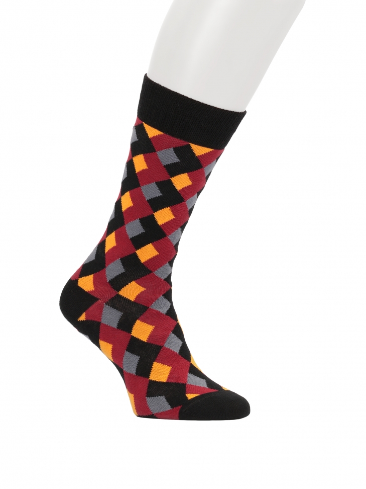 Cotton socks in diamonds