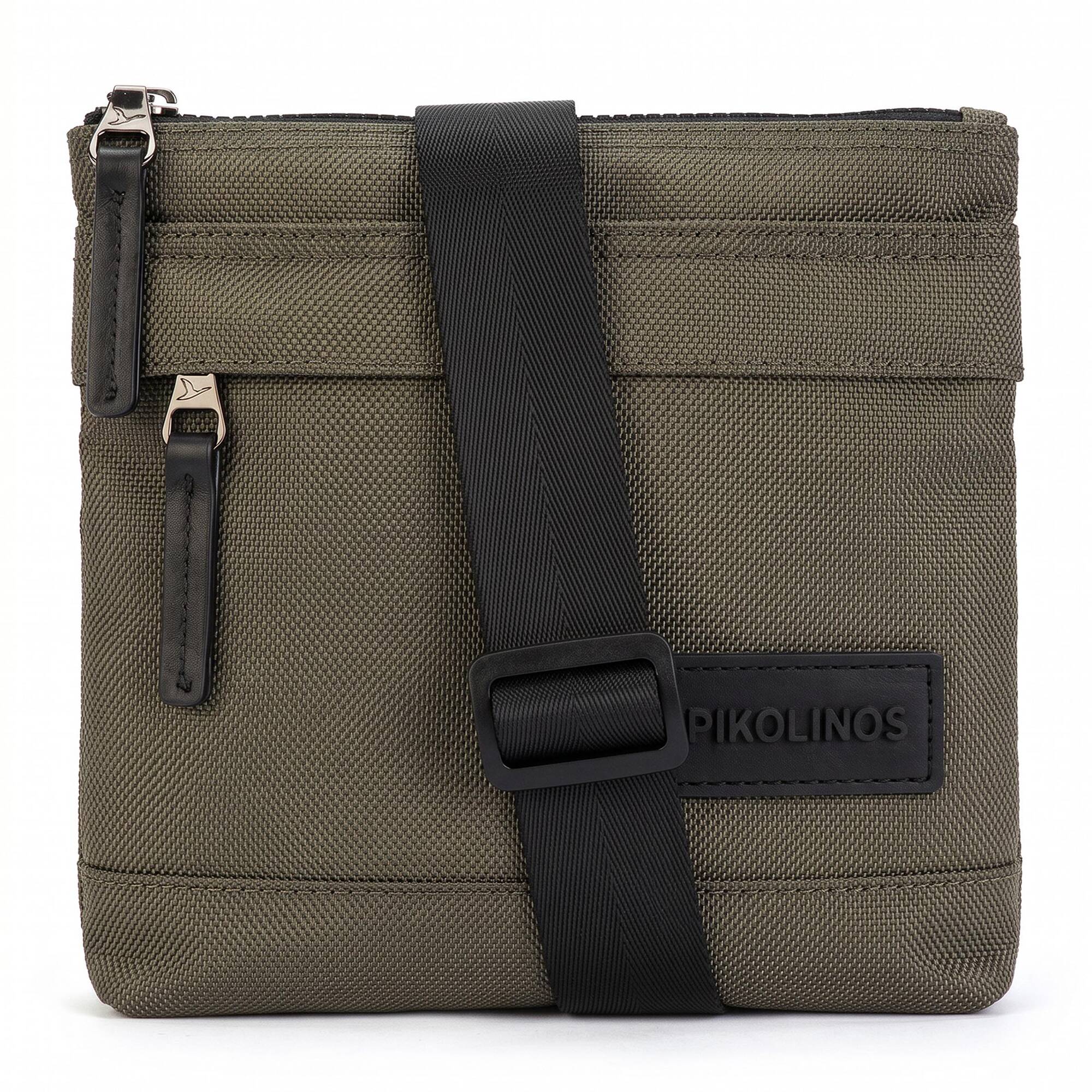OLITE - Bandolera textil con detalles en piel para hombre
