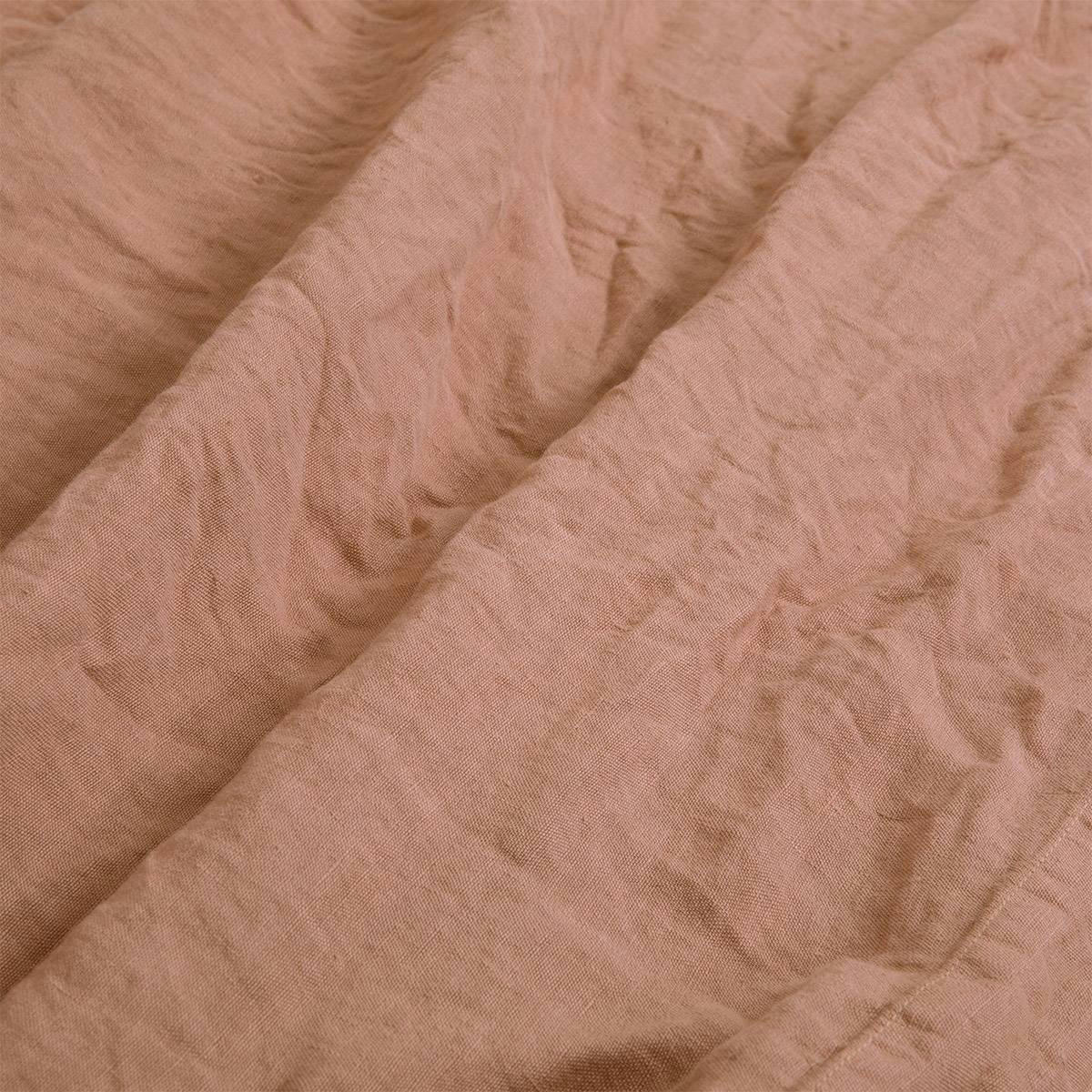 PETIT JOUR - Drap plat en  lin lavé rose 270 x 300 cm