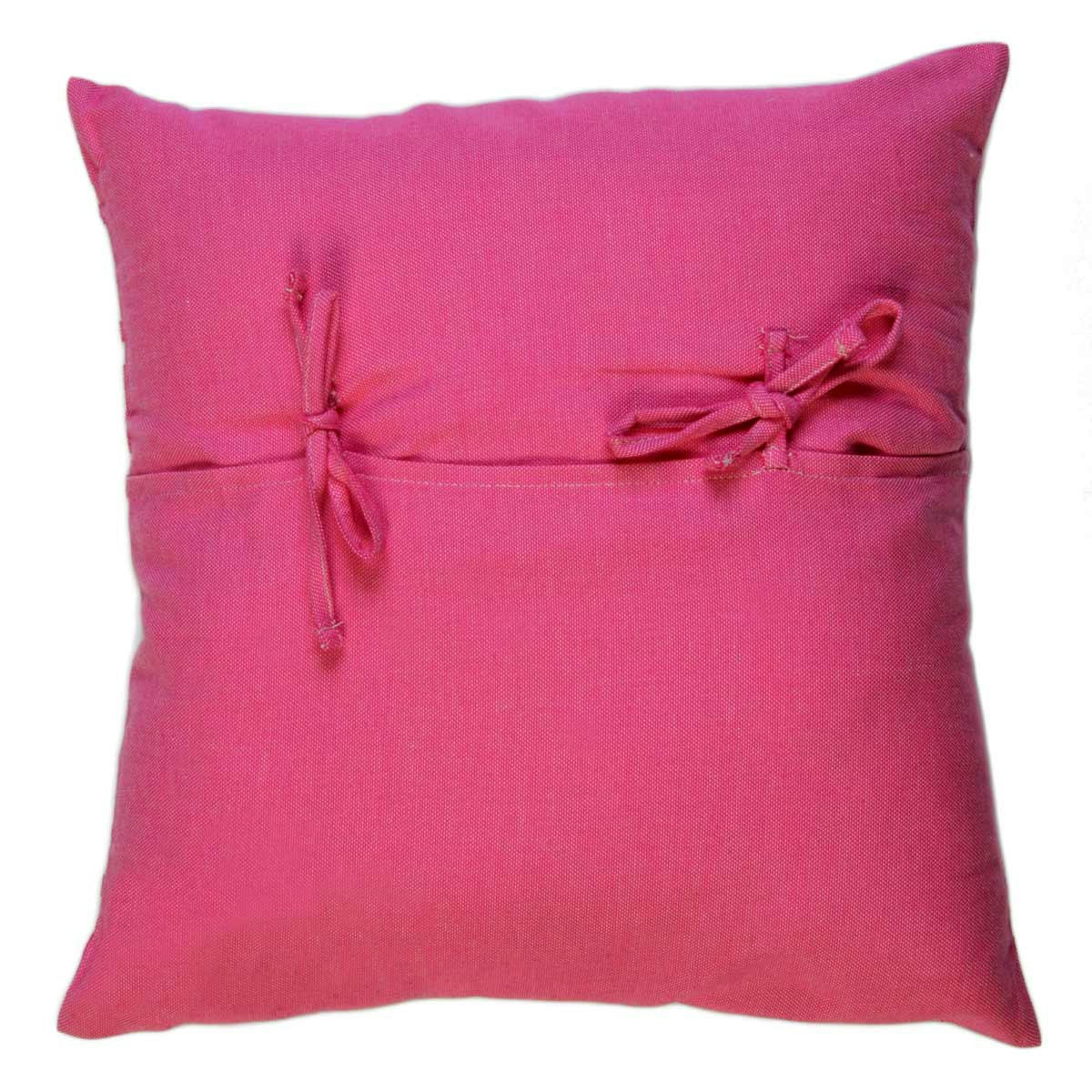 CASABLANCA - Housse de coussin coton fushia rayures blanches 40 x 40