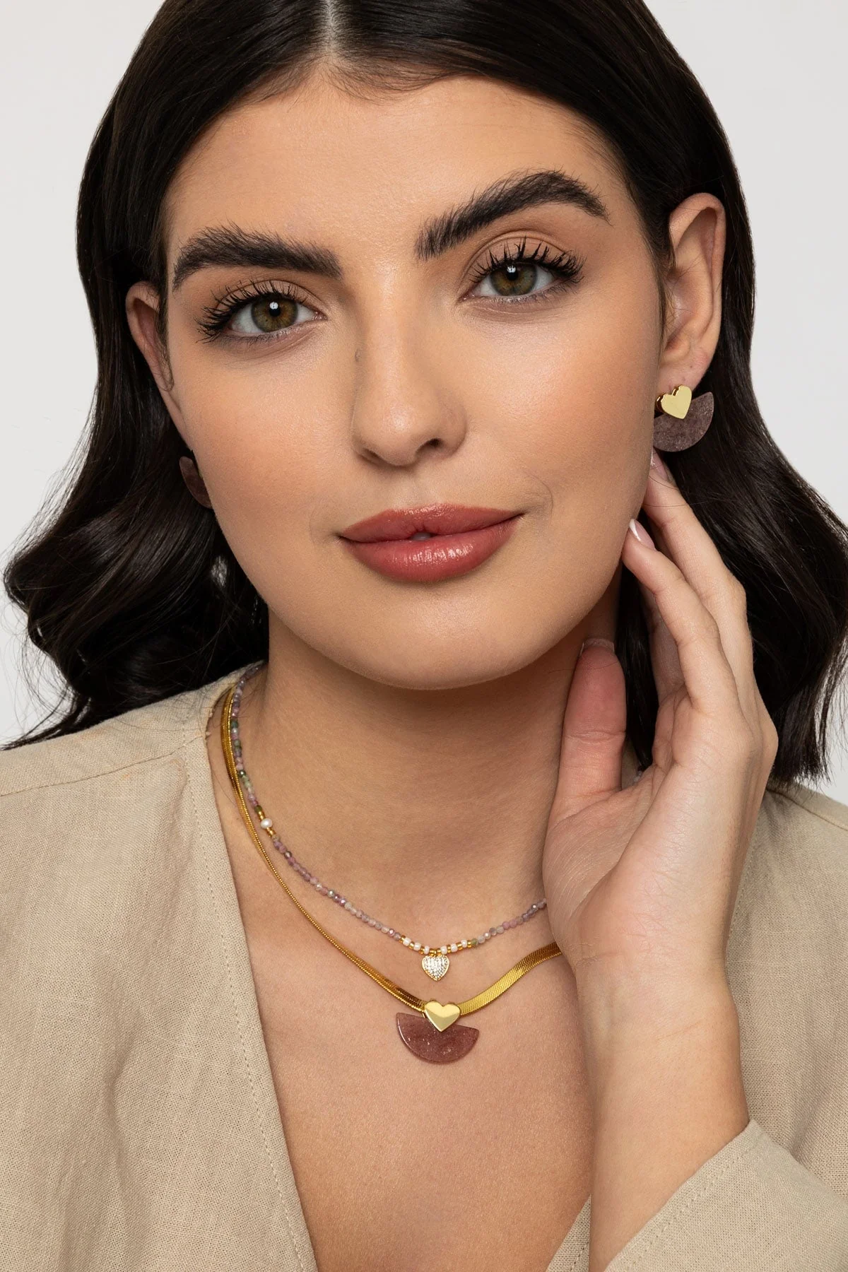 Pink Semi Precious Stone Necklace