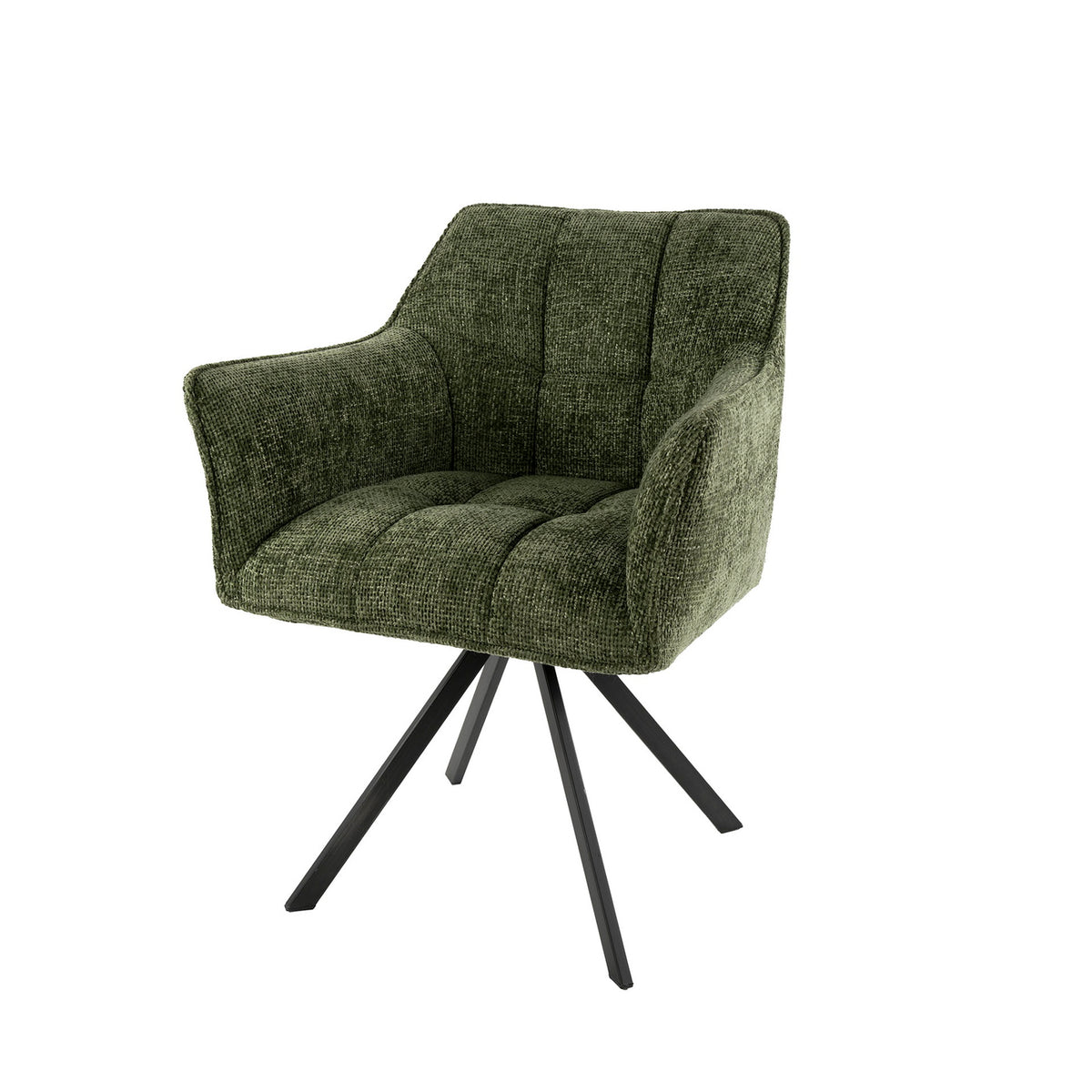Giga Meubel Eetkamerstoel Alura - Groen - Draaibaar - Set van 2