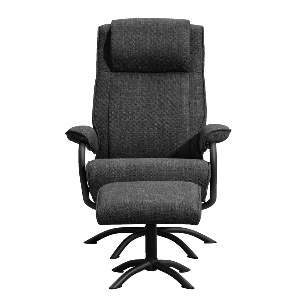 Relaxfauteuil Vincent incl. hocker - Stof Bjorn - antraciet