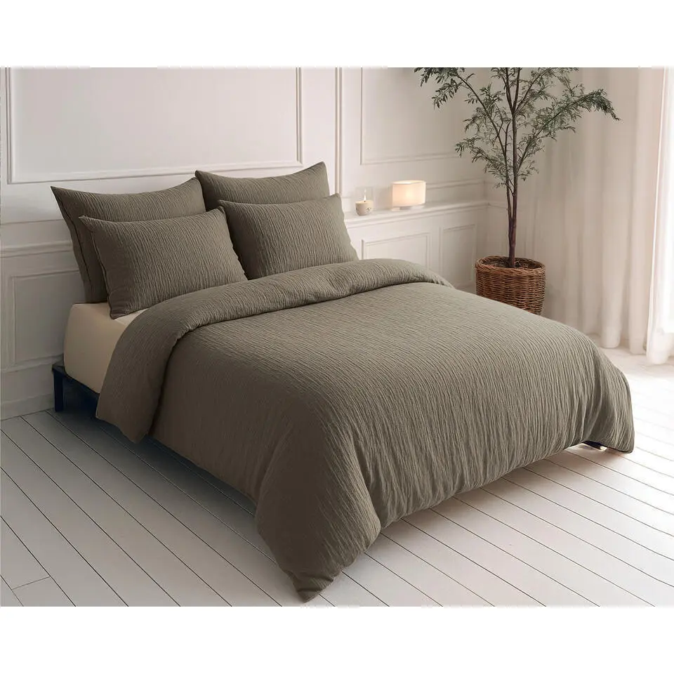 Dekbed zonder Overtrek �?Luxe Mousseline �?Superzacht Katoen �?Taupe 140x200