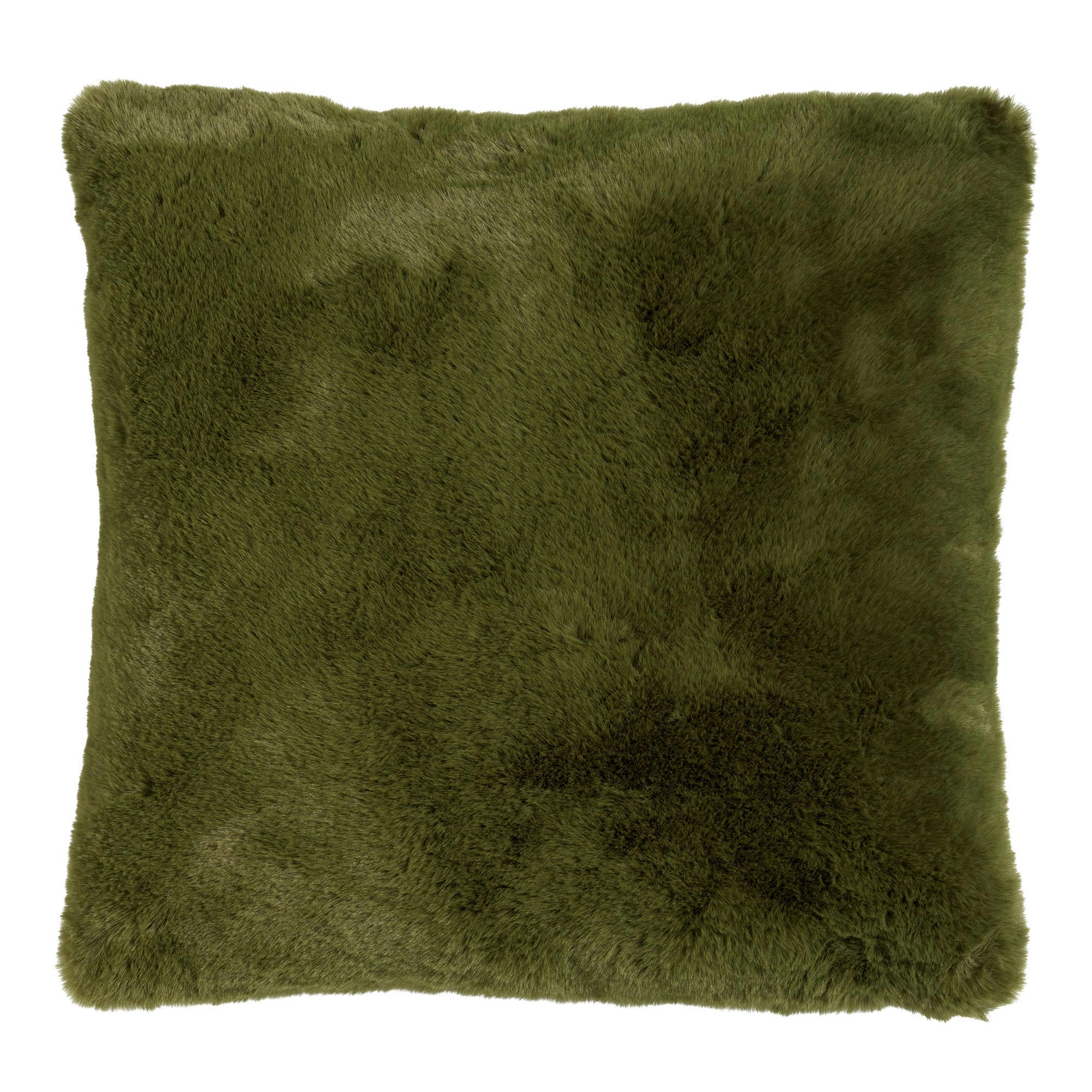- Coussin - vert fausse fourrure 45x45 cm uni