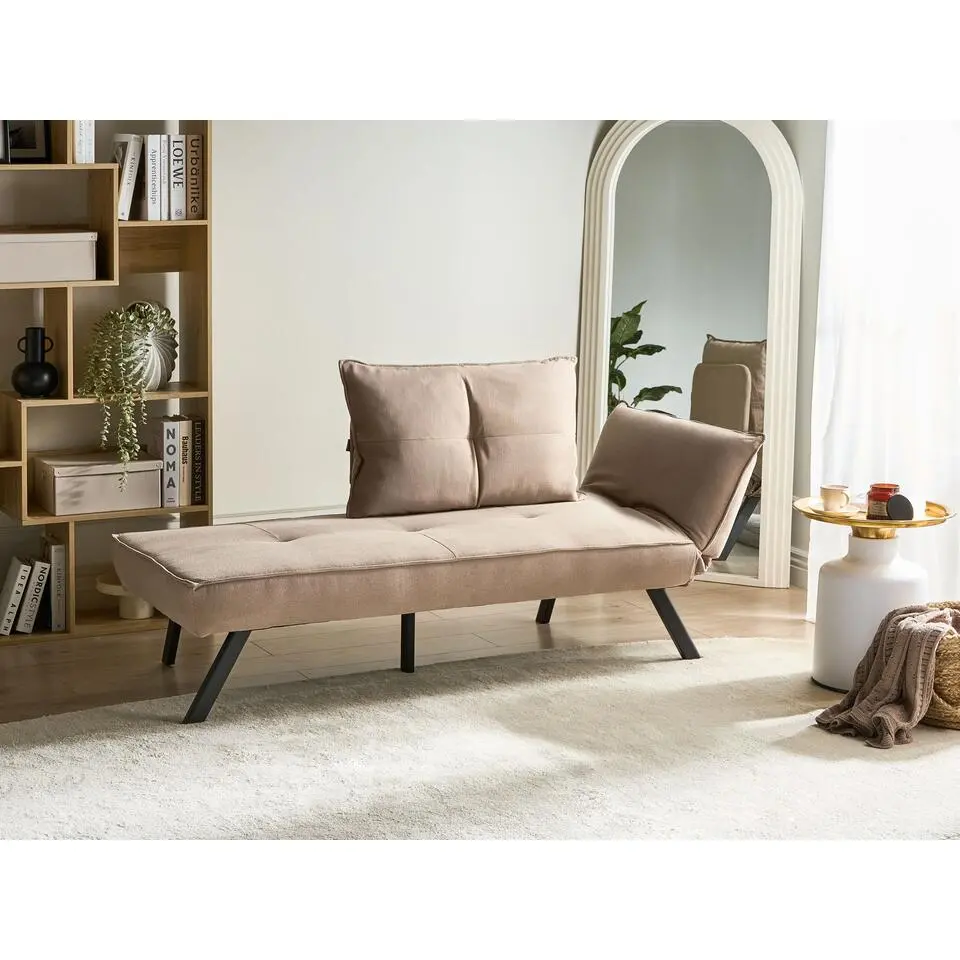 ROCAMADOUR - Chaise longue - Taupe - Rechtszijdig - Stof