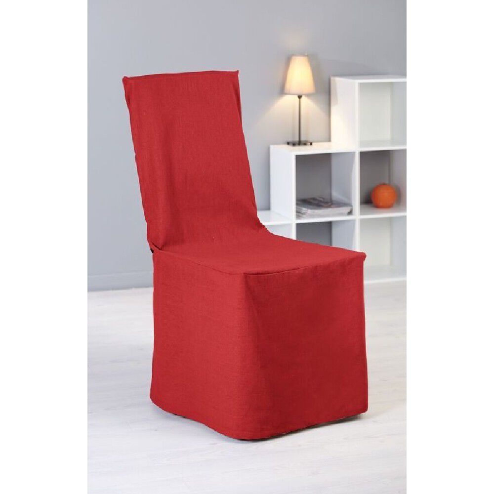 Housse de chaise à nouettes rouge uni