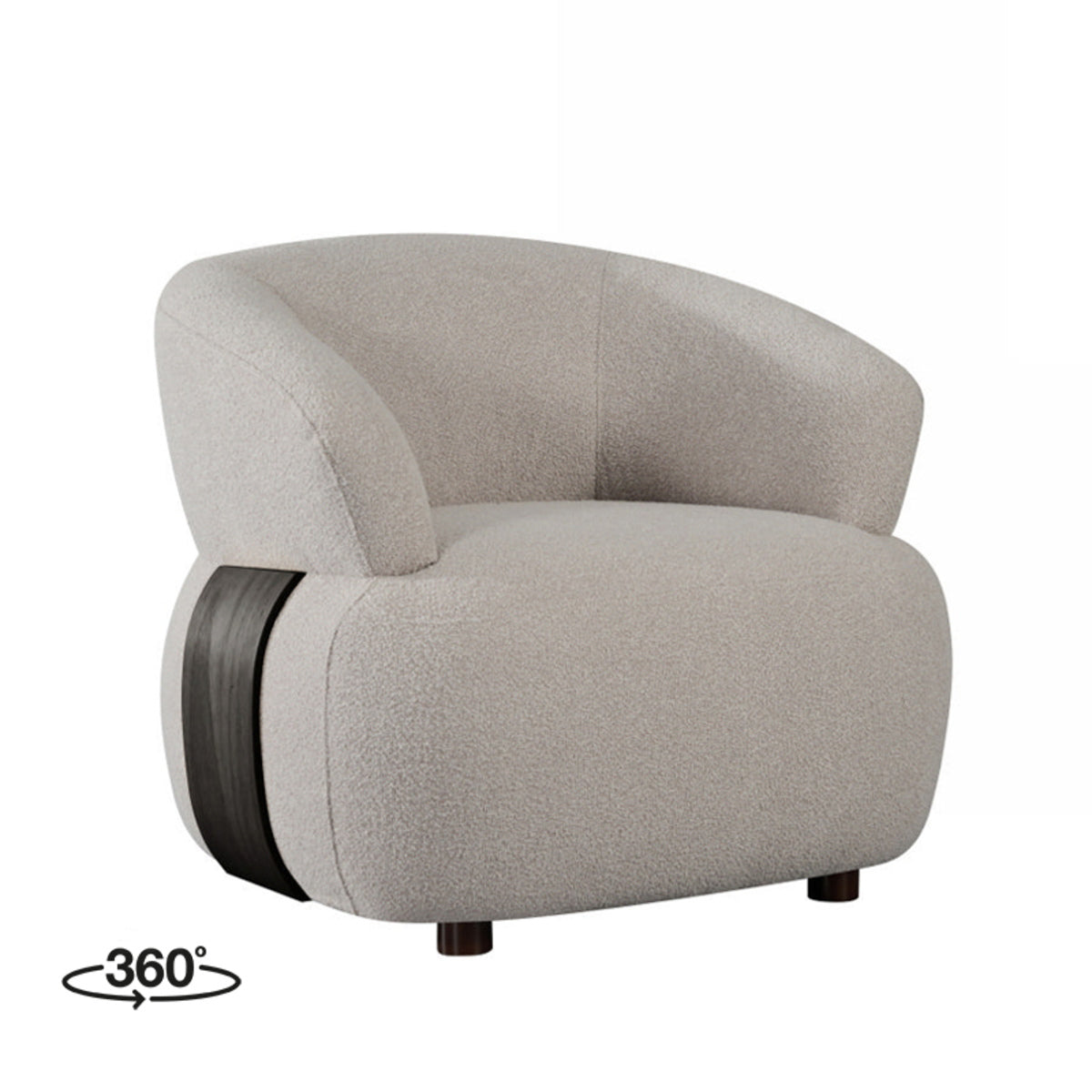 LABEL51 Fauteuil Valenza - Naturel/Zwart - Draaibaar
