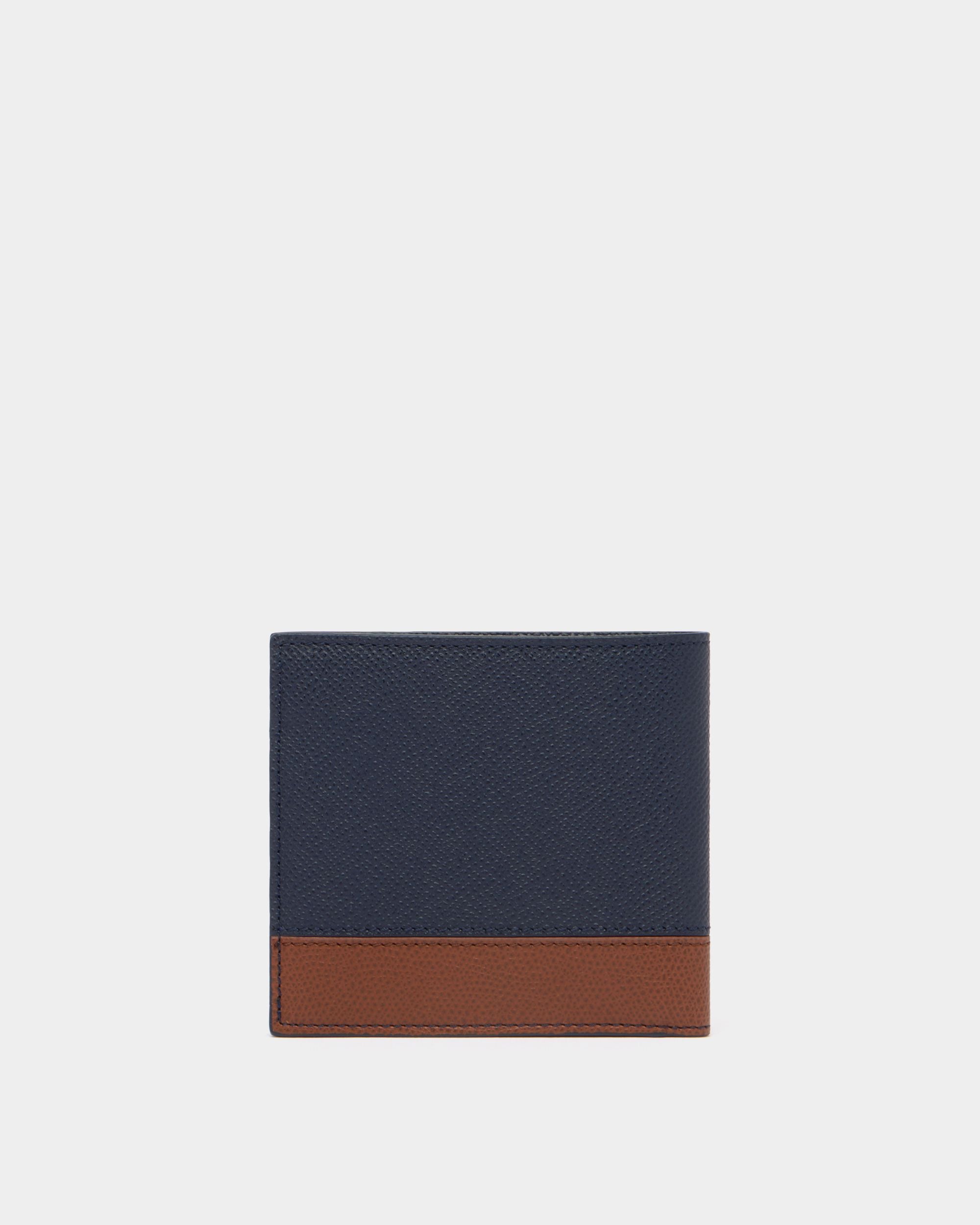 Bally Essential Geldbörse aus genarbtem Leder in Marineblau