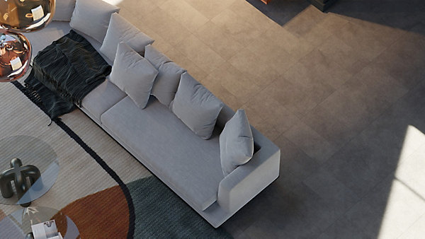 GAMME PRO - DALLE CLIPSABLE TRÈS HAUTE RéSISTANCE AVEC SOUS-COUCHE INTEGREE. CIMENT TAUPE-Colis individuel (2,23m²)