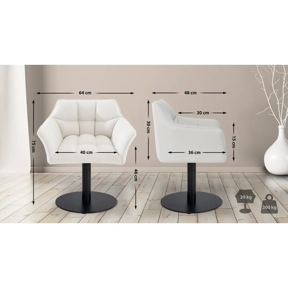 CLP Lounger Damaso zwart Frame - Stof - wit