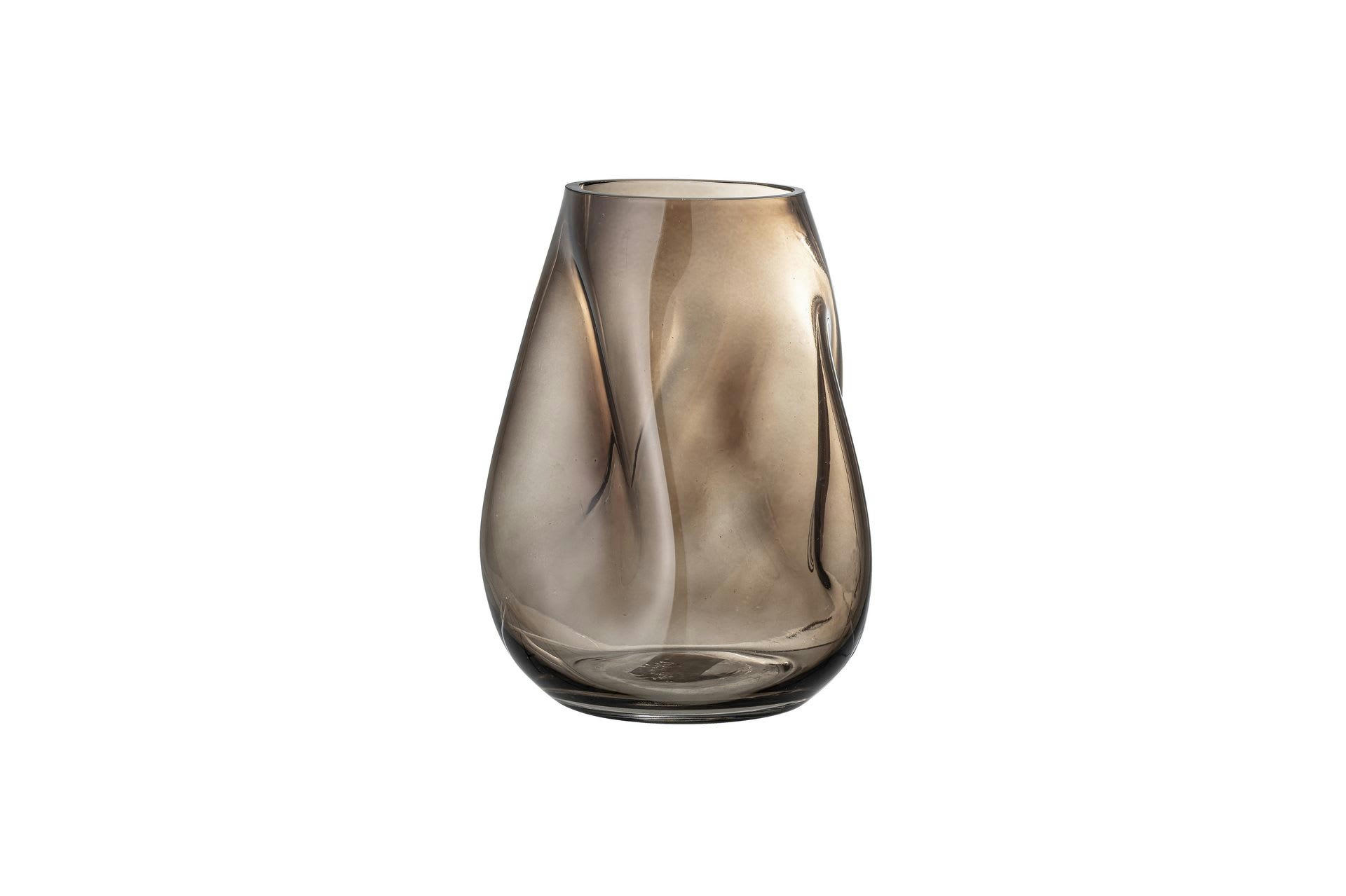 INGOLF - Vase en verre brun H26cm