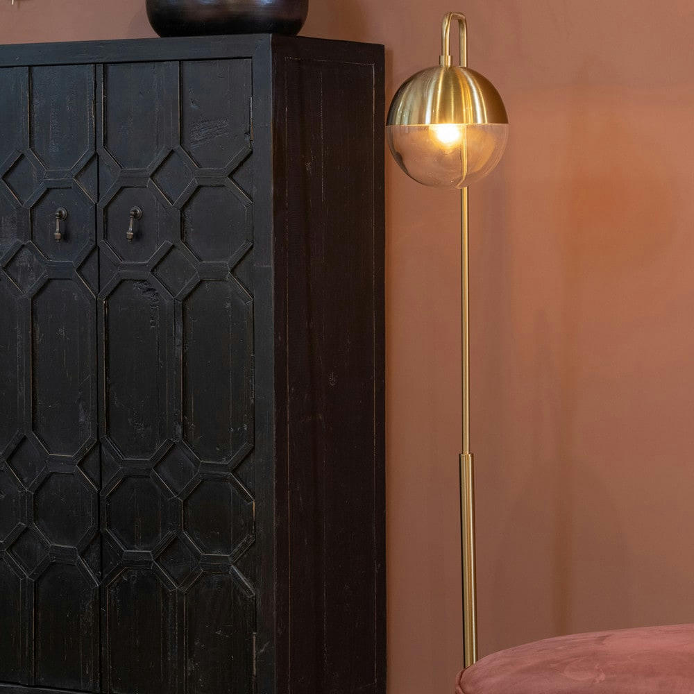 GLOBULAR - Lampadaire vintage en métal laiton