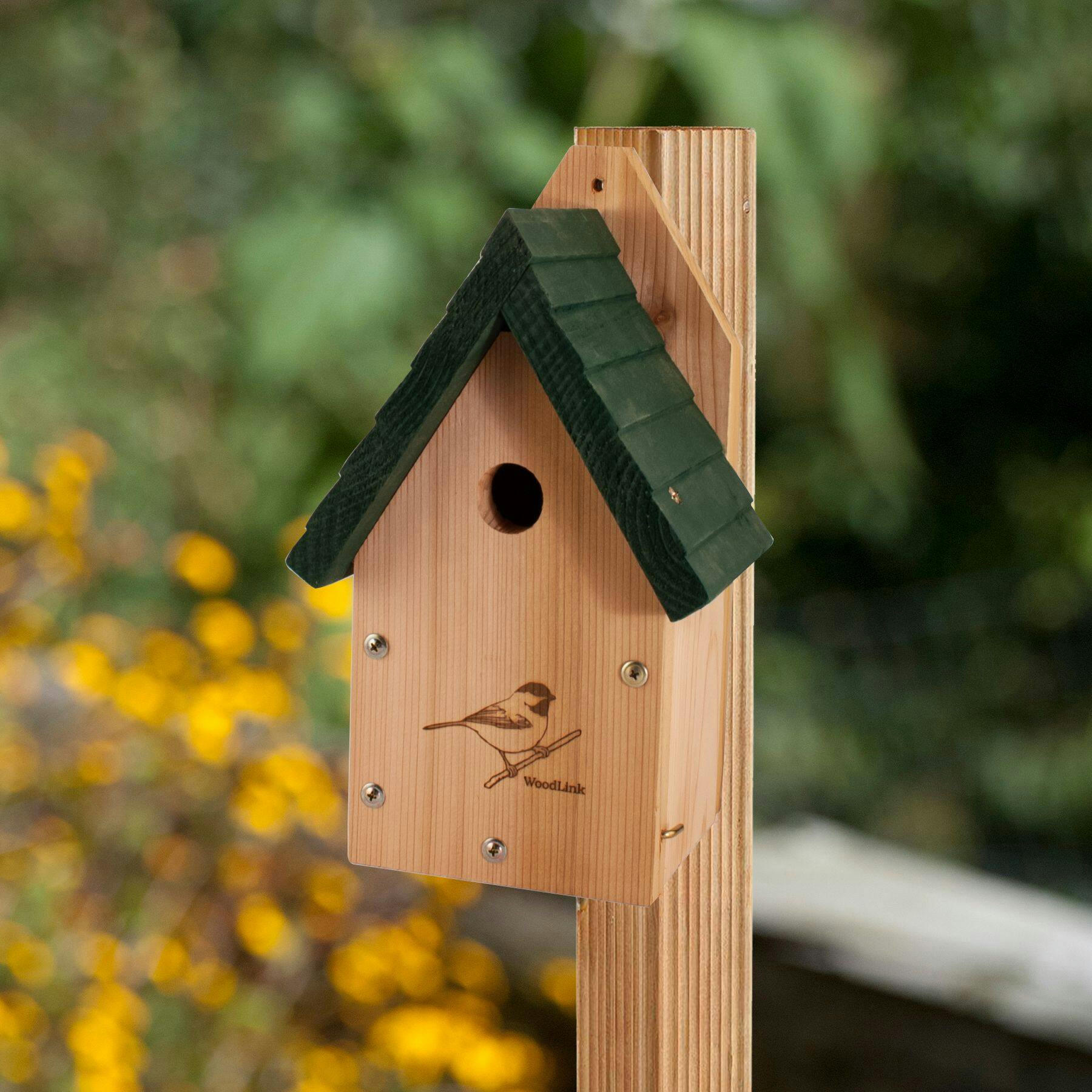 Panacea Garden Outdoor Wooden Wren and Chickadee Bird House, 6.3 x 6.8 x 12.1-in