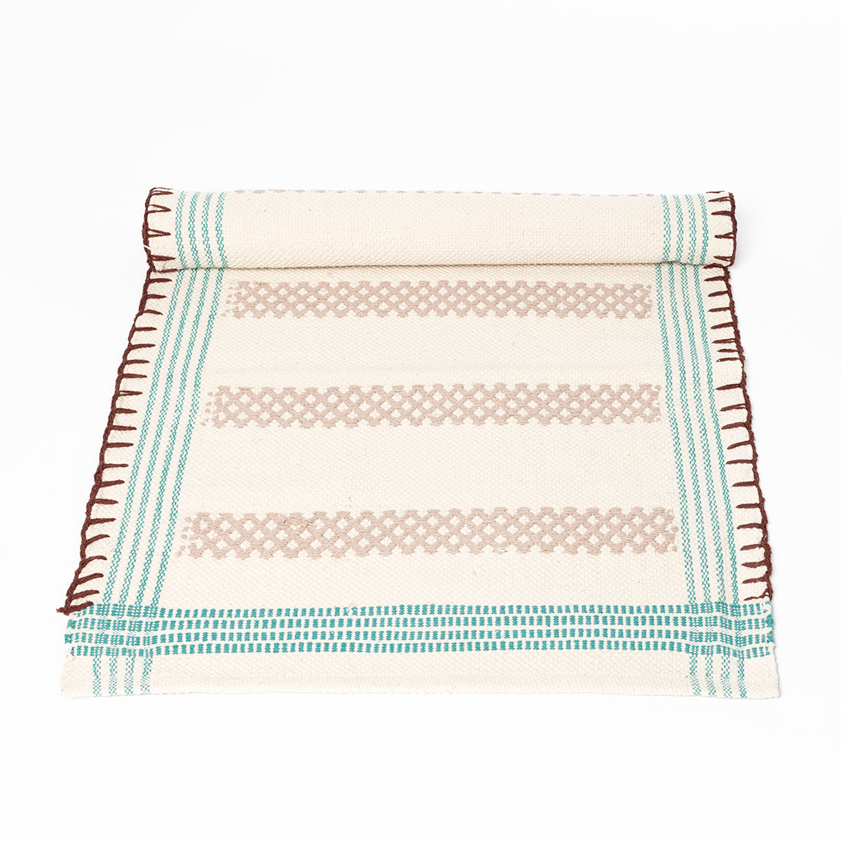 Passadeira WONJA bege e azul 60x150cm