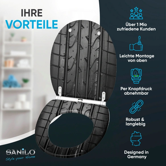 WC-Sitz »Tyre«, mit Schnellverschluss Tyre, Grau, Oval