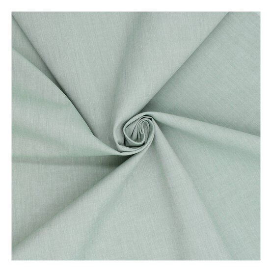 Sage Chambray Cotton Fabric?by the Metre