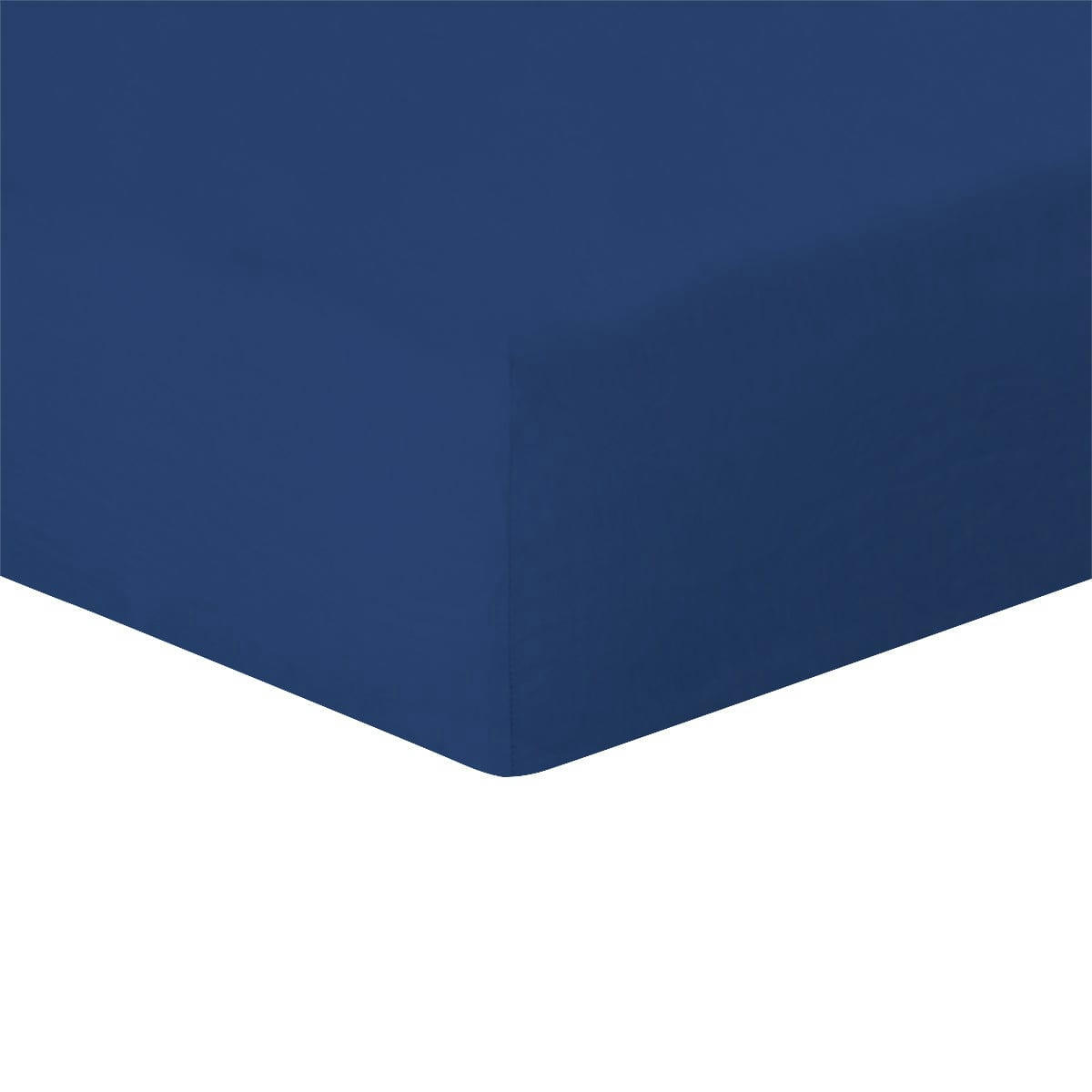 HORTENSE - Drap housse lin lavé  180x200x40 bleu indigo