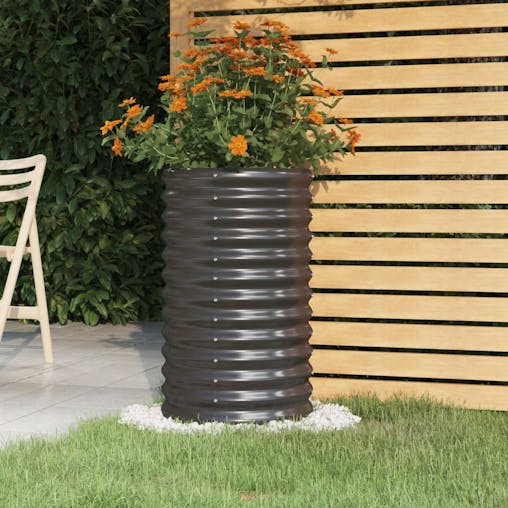 NNEVL Garden Planter Powder-coated Steel 40x40x68 cm Anthracite