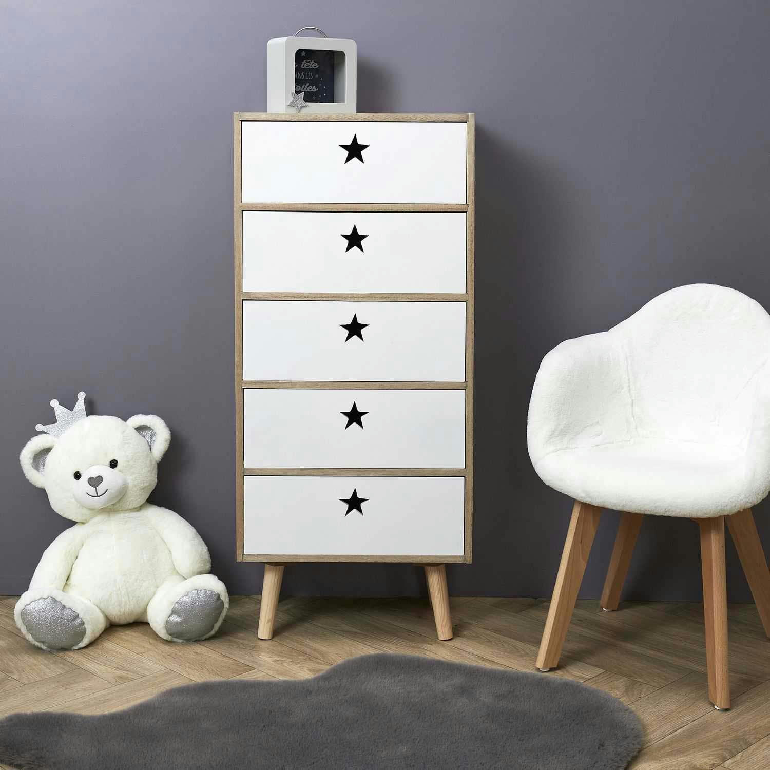 - Chiffonnier bicolore pour enfants like a star