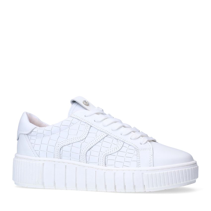 No Stress Witte leren sneakers