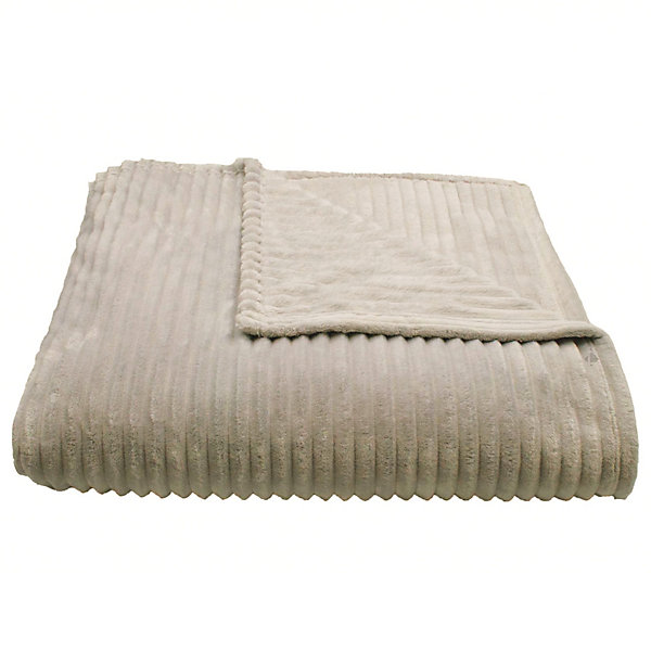 Couverture 100% polyester 240x260 cm microvelours DOLCE marron sable