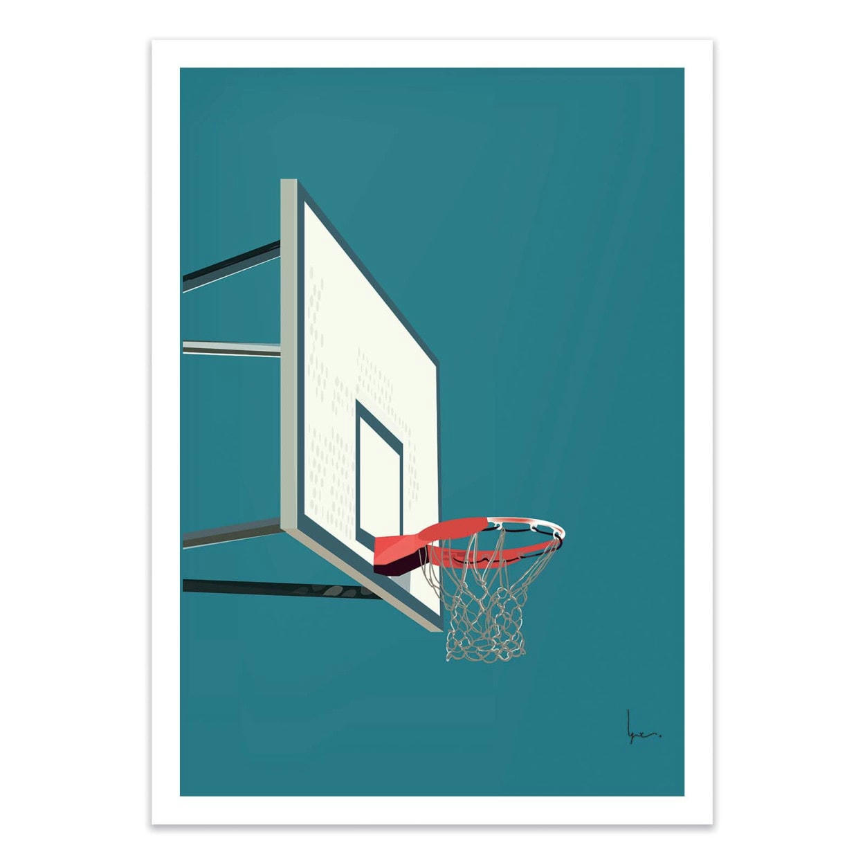 LPX ILLUSTRATION - PANIER DE BASKET - LPX ILLUSTRATION - Affiche d'art 50 x 70 cm