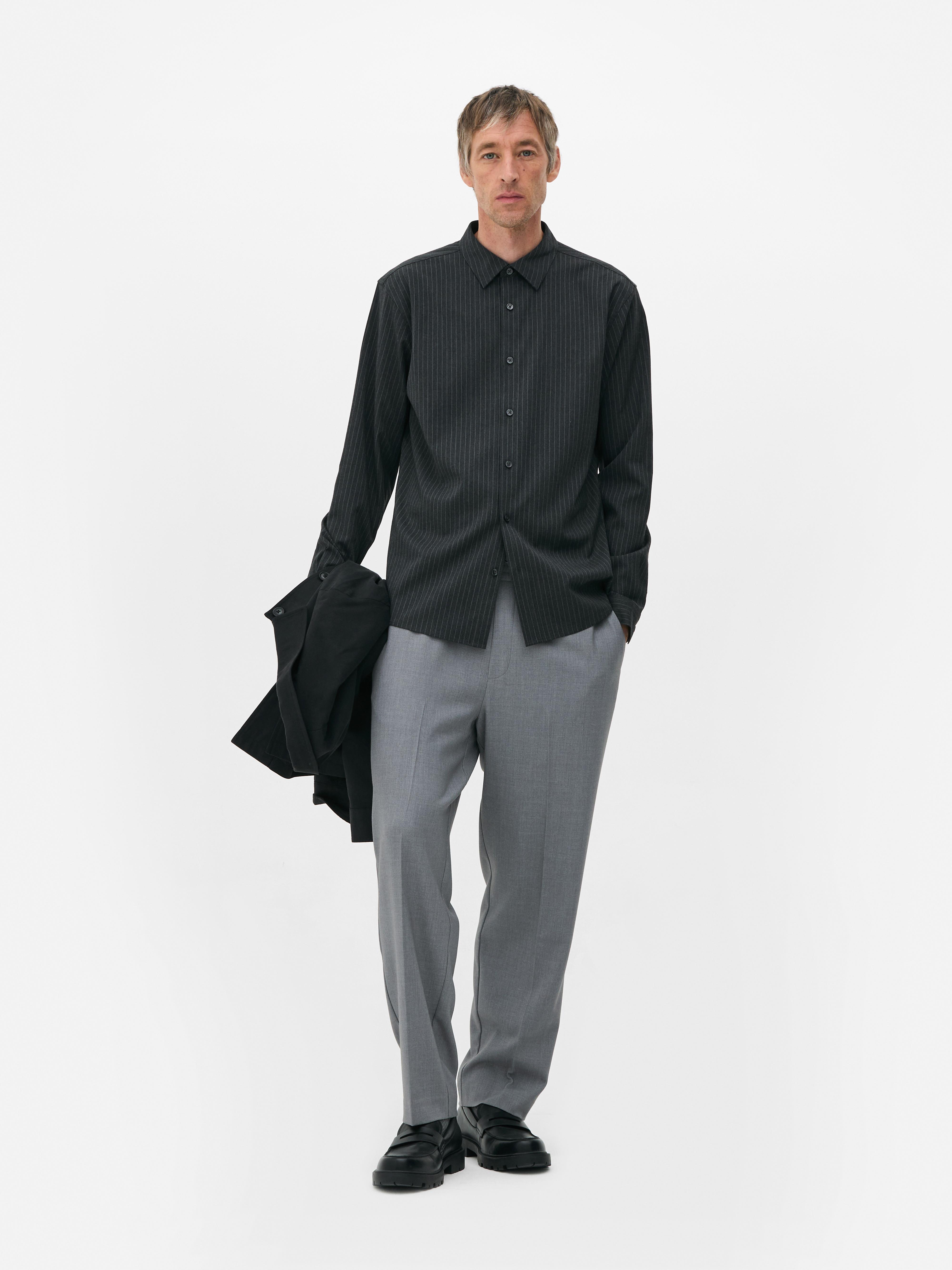 Long-Sleeve Pinstripe Shirt