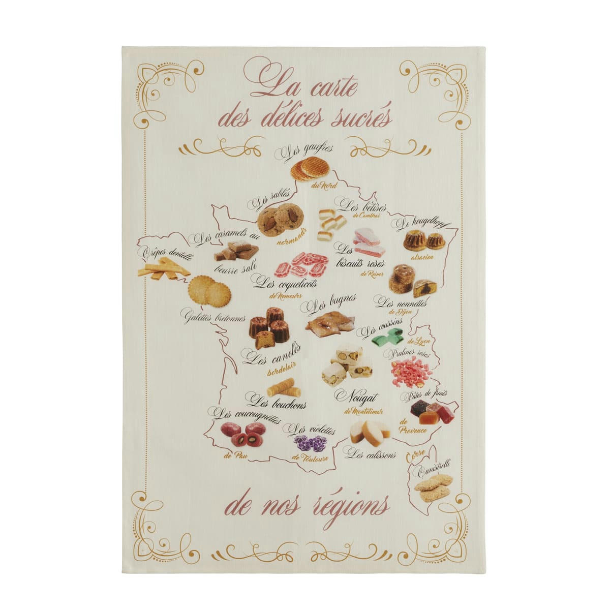 CARTE GOURMANDE - Torchon en lin blanc 50x75