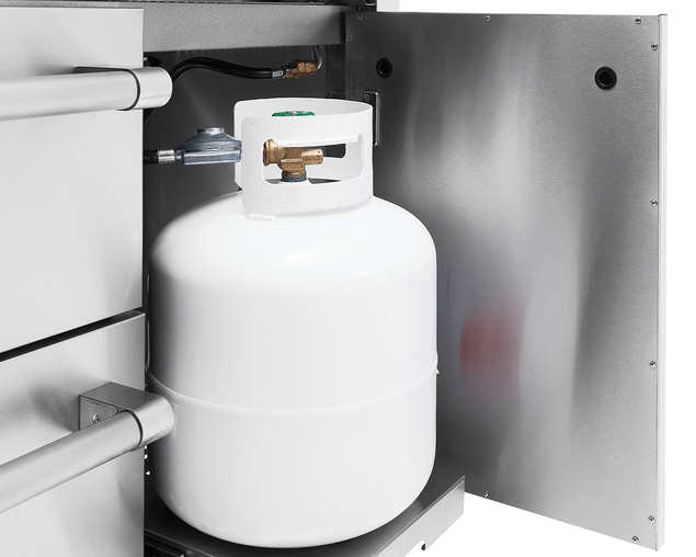 BeefEater 7000 Premium 4 Burner Flame Failure BBQ on Side Burner Cart