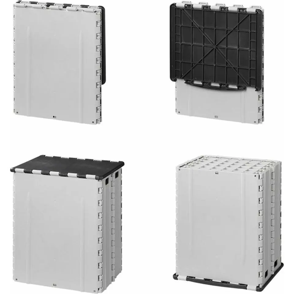 ProPlus Afvalbak met deksel- kunststof - grijs - 25 x 31 x 38 cm