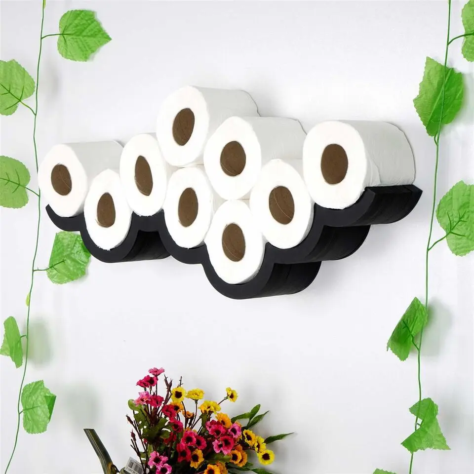 Toiletrolhouder - 100% HOUT - Zwart