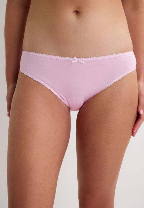 Womens 4pk Pink Pastel Plain Hi Cut Briefs