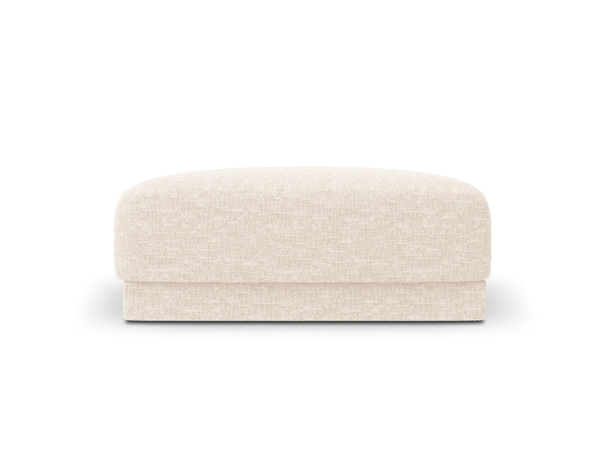 Micadoni Poef Miley structurele stof ivoor - 90x90x40cm