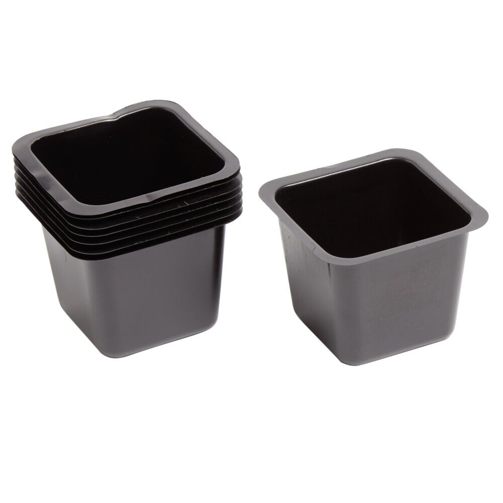 Pot carré plastique noir pour semis x8