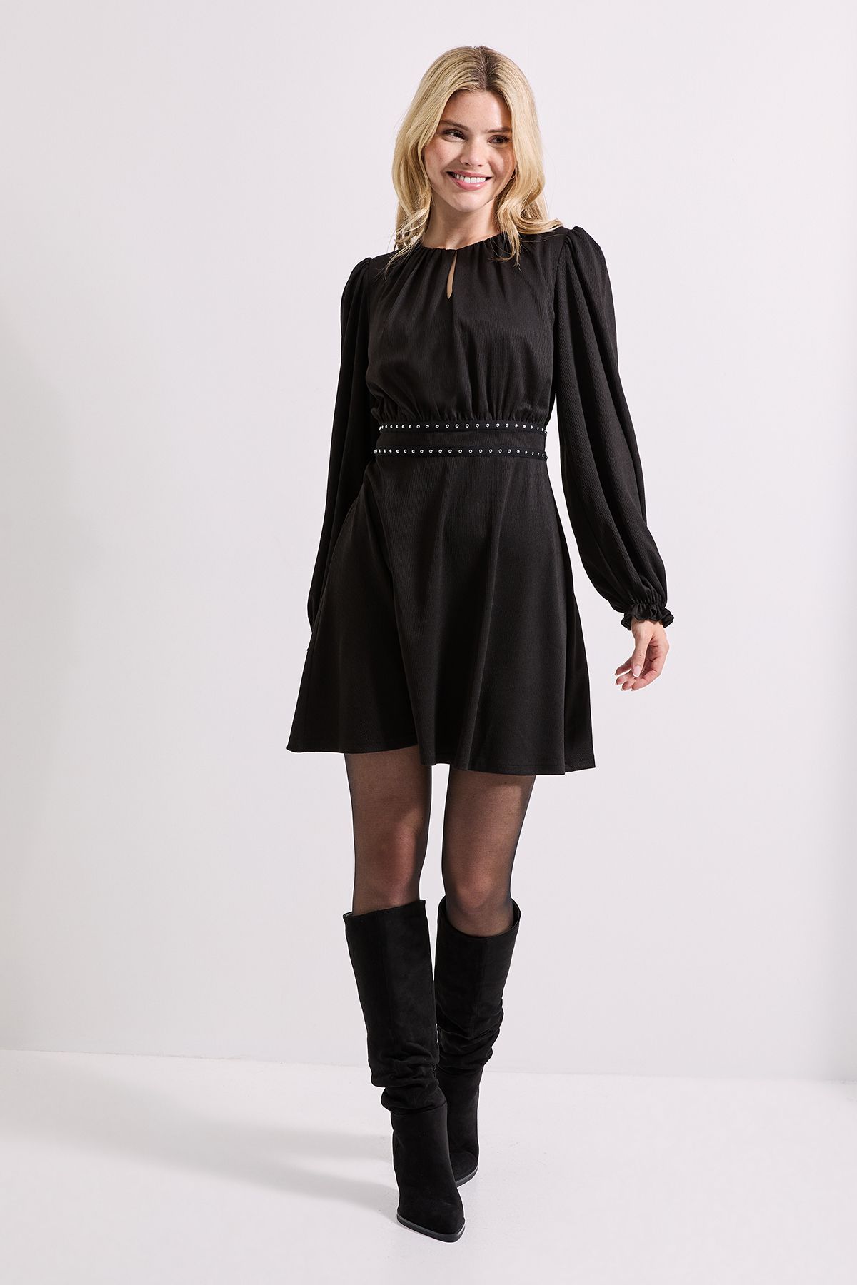 Dorothy Perkins Stud Detail Waist Jersey Mini Dress