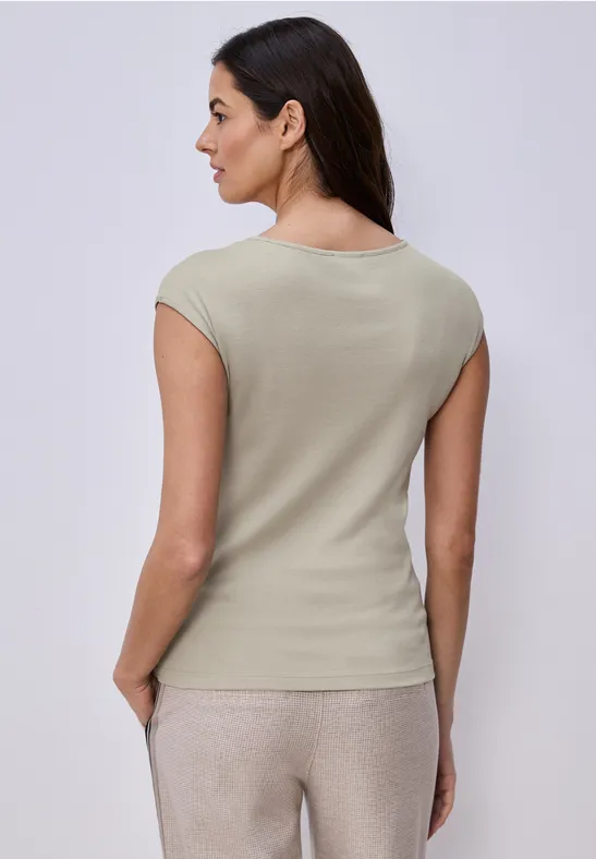 Ärmelloses Shirt mit Diamantausschnitt