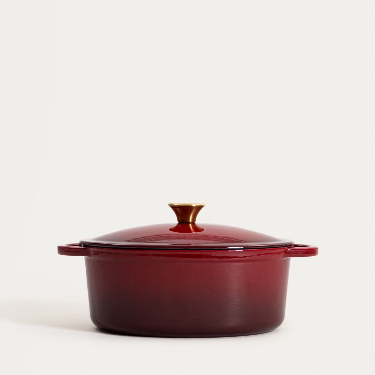 Garnek żeliwny ANDREAS bordowy owalny ombre 4,5 l