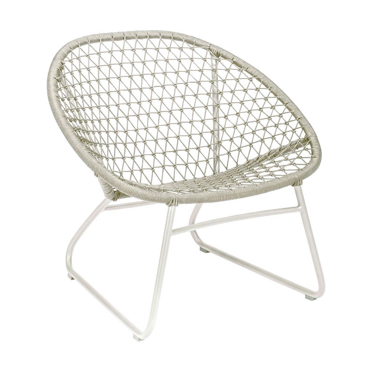 BAO BAO - Fauteuil lounge extérieur en polypropylène et pieds en métal beige