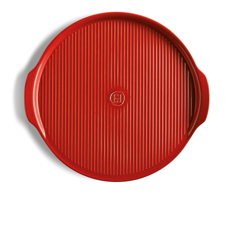 Pizza Stone Rainurée Ø 35cm avec rebord | 4-6 pers | four & barbecue