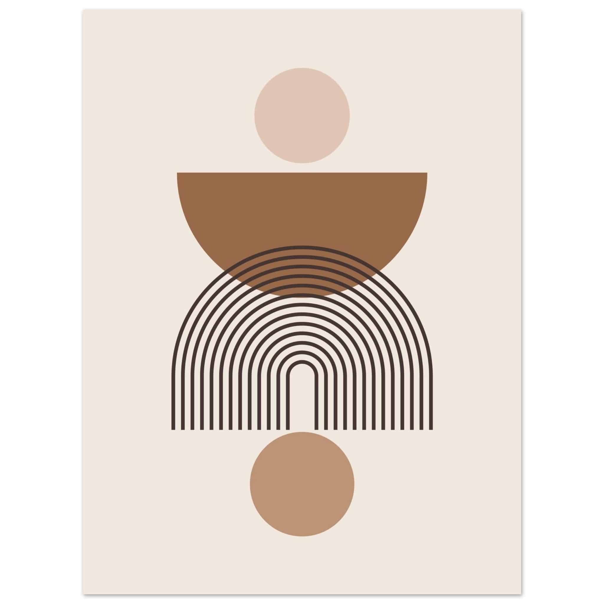Artfulprints Poster Boho – Harmony shapes  - 30x40 cm - Grijs