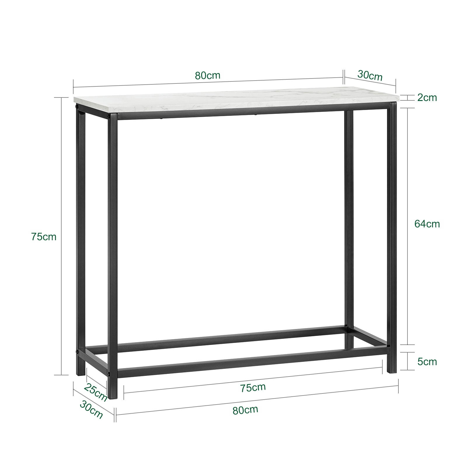 - Table console cadre en métal noir