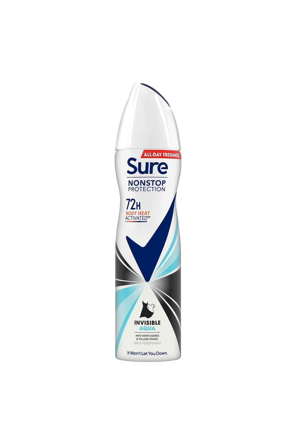 Sure Women 'Anti-Perspirant' 72H Protection Deo Invisible Aqua, 3x150ml