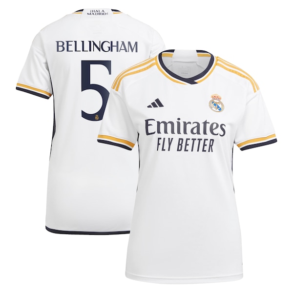 Jude Bellingham Los Merengues adidas Women's 2023/24 Home Replica Jersey - White/Navy