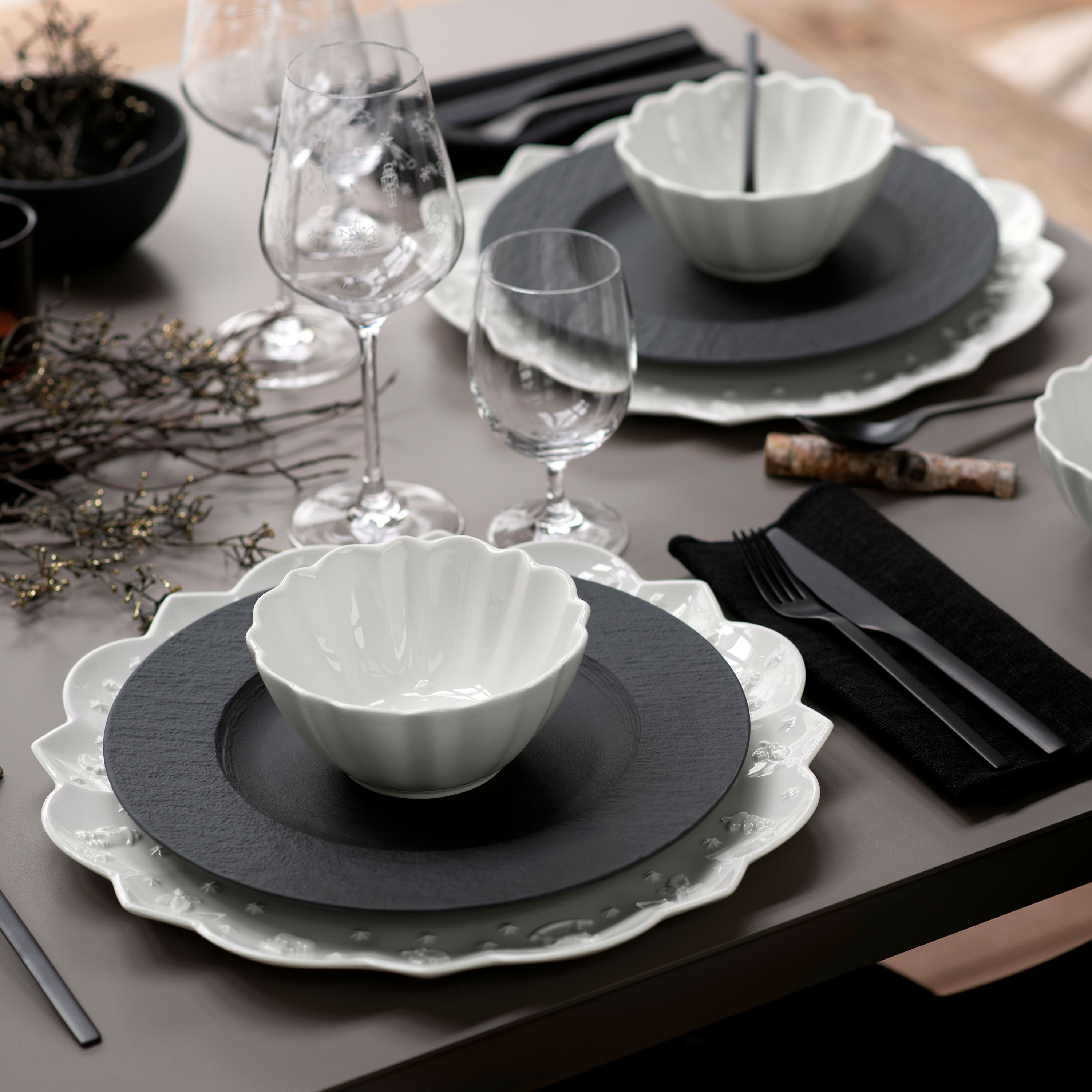 Manufacture Salad/ Dessert Plate - Black, 8.6'', Premium Porcelain