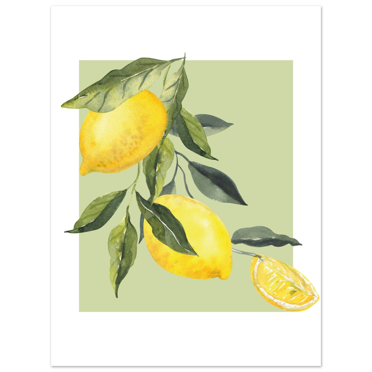 Artfulprints Poster Fruits - Lemon tree symphony  - 30x40 cm - Groen