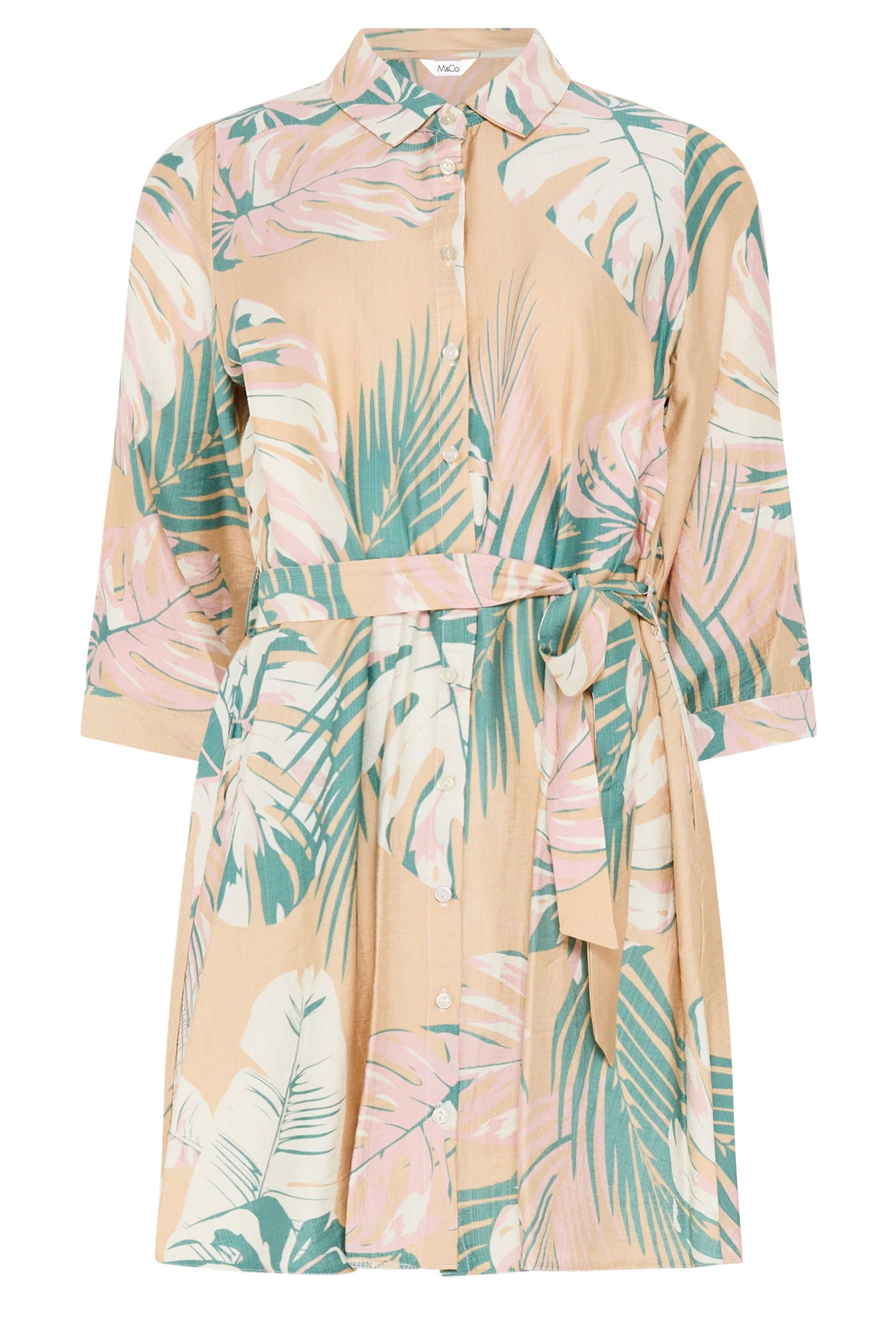 M&Co Abstract Floral Belted Tunic Shirt