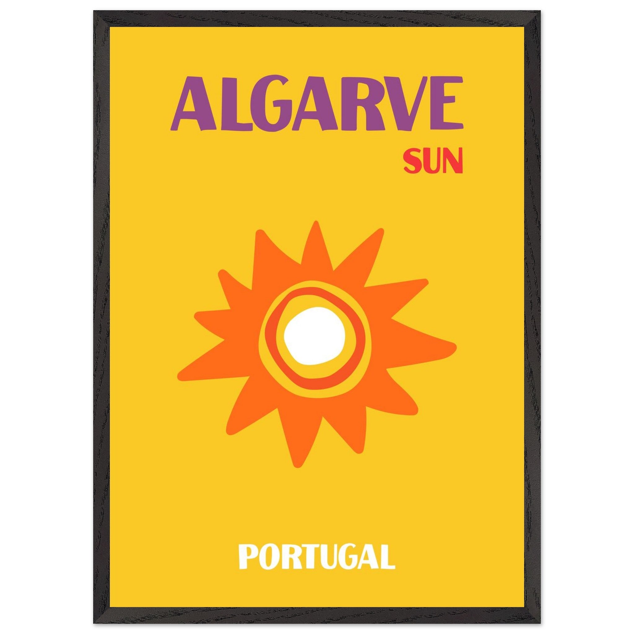 Artfulprints Poster met Lijst Portugal - Algarve  - 50x70 cm - Geel